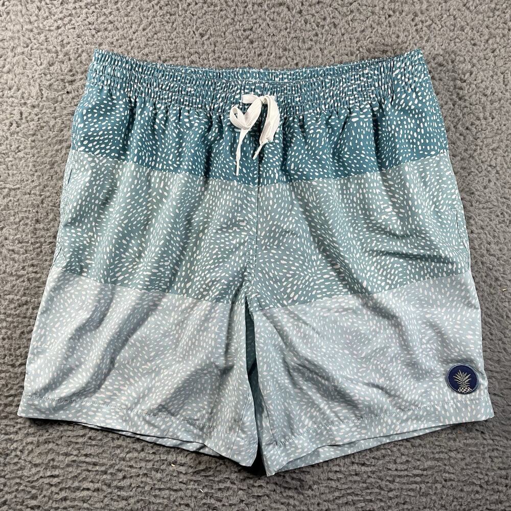 Chubbies Swim Trunks Mens XL 7" Inseam Blue White Dot Pattern Swim Shorts